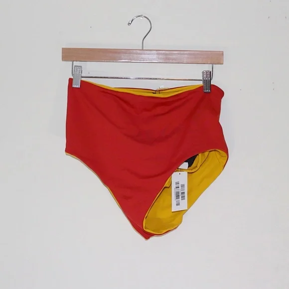 Johanna Ortiz Une Coquillage High-Waist Bikini Bottom in Marigold - Picture 6 of 13